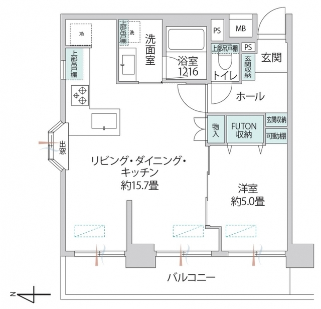 ライオンズマンション西蒲田 5階 間取り図