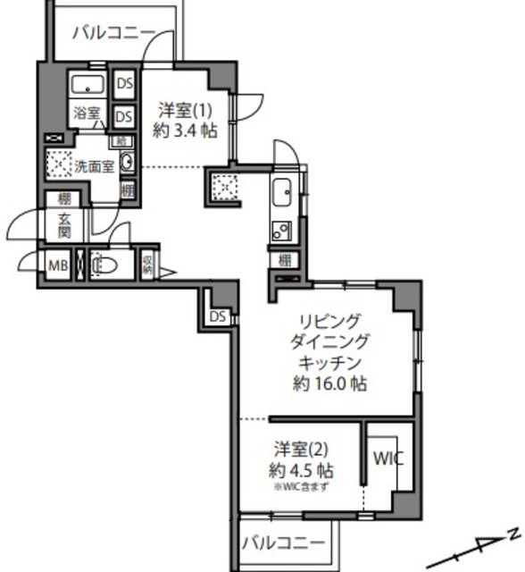 ライオンズマンション三軒茶屋 3階 間取り図