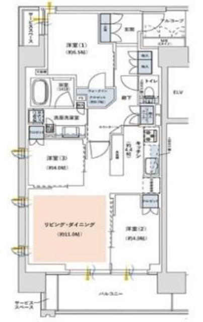 ジオ品川天王洲 5階 間取り図