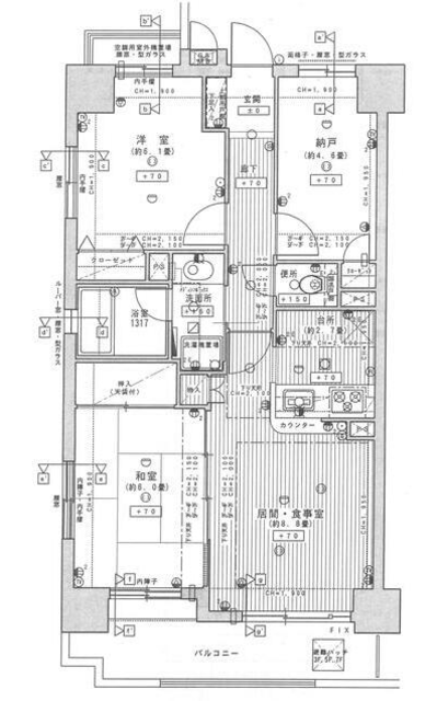 レクセルマンション浅草 6階 間取り図