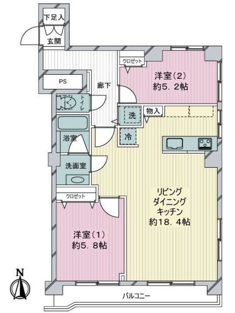 マンション上北沢 2階 間取り図