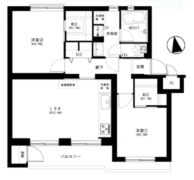 砧芙蓉ハイツ 2階 間取り図