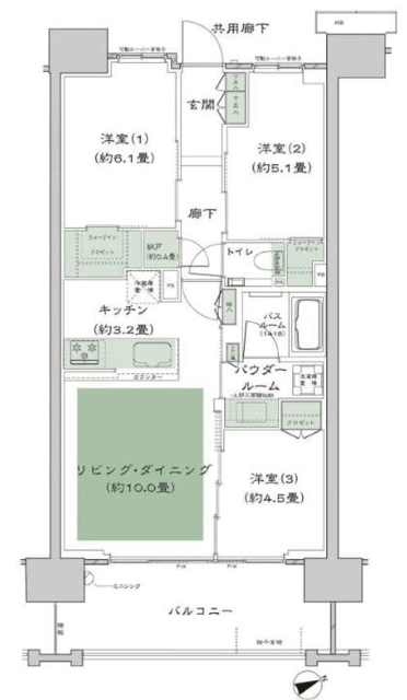 シティハウス西池袋 5階 間取り図