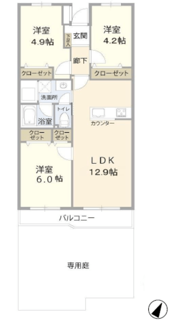 南六郷ハイツ 1階 間取り図