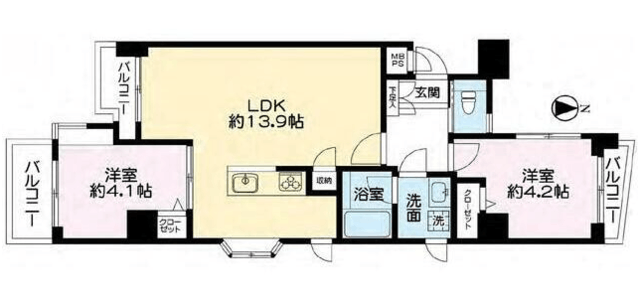 セザール三ノ輪 3階 間取り図