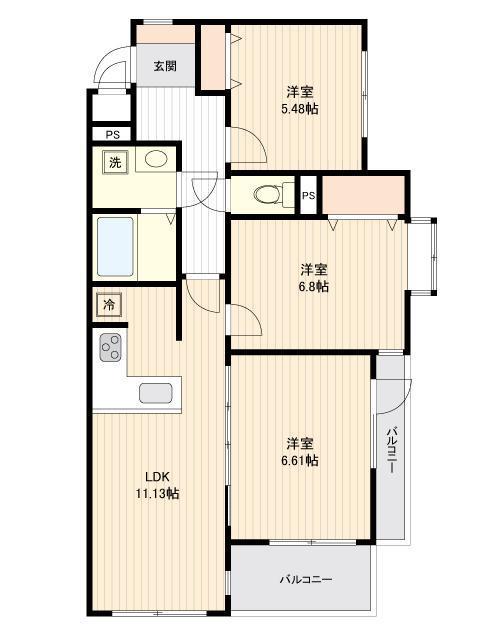 中馬込オリエントコート 2階 間取り図