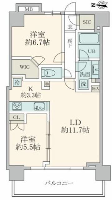 浅草タワー 33階 間取り図