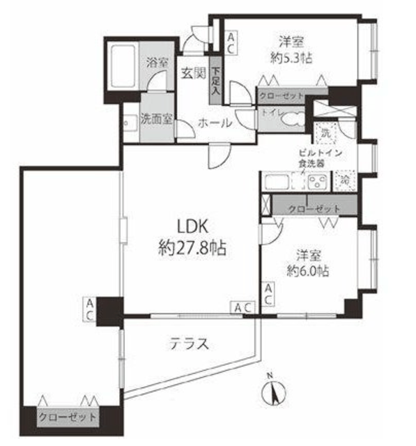 ソブリン洗足 1階 間取り図