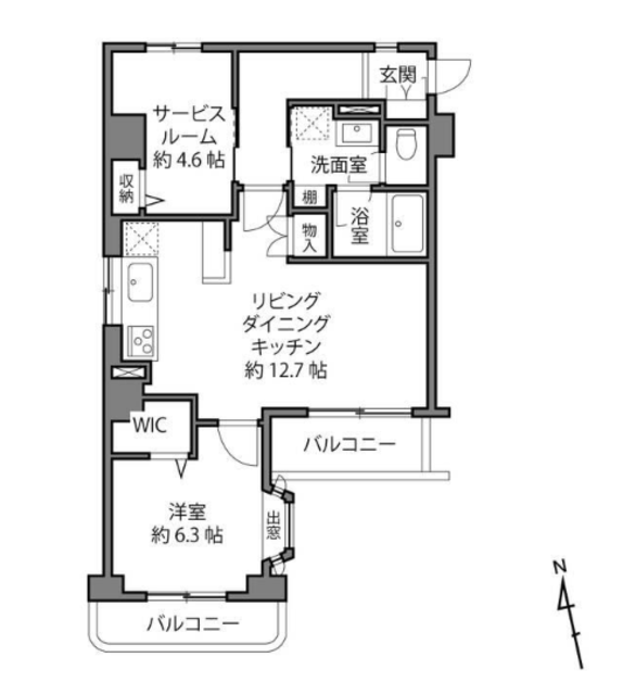 富岡レジデンス 2階 間取り図