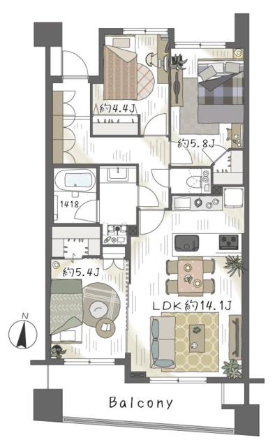 グローリオ木場公園 3階 間取り図