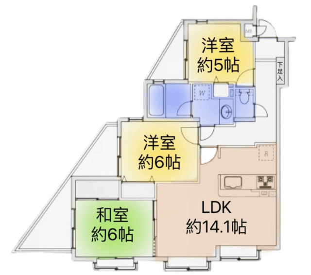 グランシャトレ文京小日向 3階 間取り図