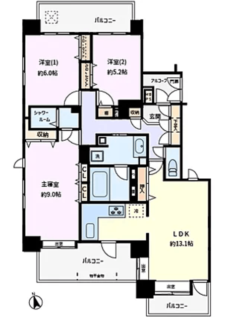 ベルフォレスト南大井 4階 間取り図