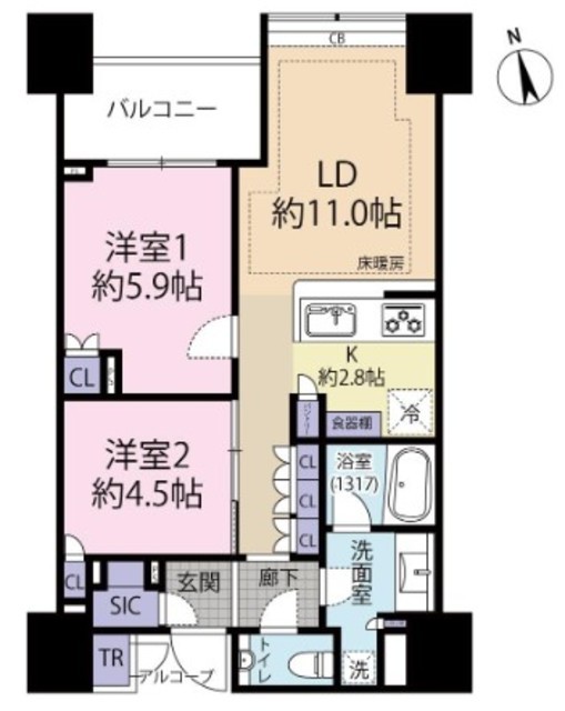 白金ザ・スカイ 12階 間取り図