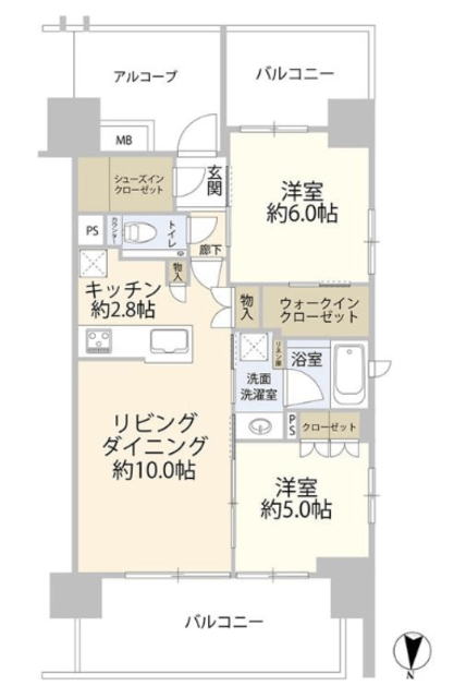 ジオ深川住吉 5階 間取り図