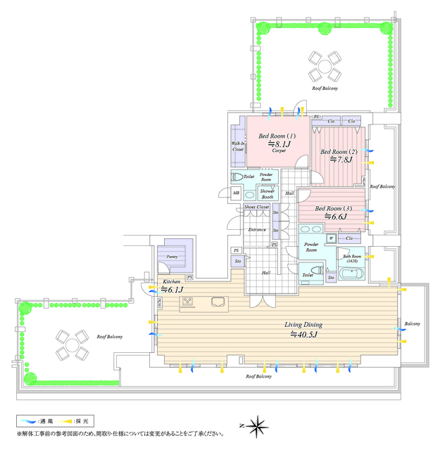 グランフォルム弦巻 5階 間取り図