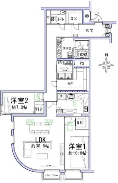 ミュゼ白金長者丸 3階 間取り図