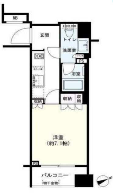 ピアース高田馬場 1階 間取り図