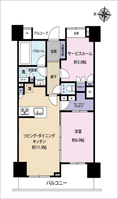 ライオンズ錦糸町北斎通りプレーゼ 6階 間取り図