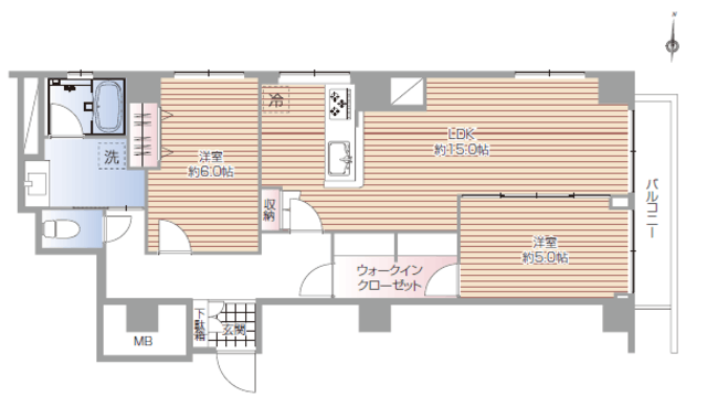 中央マンション 6階 間取り図