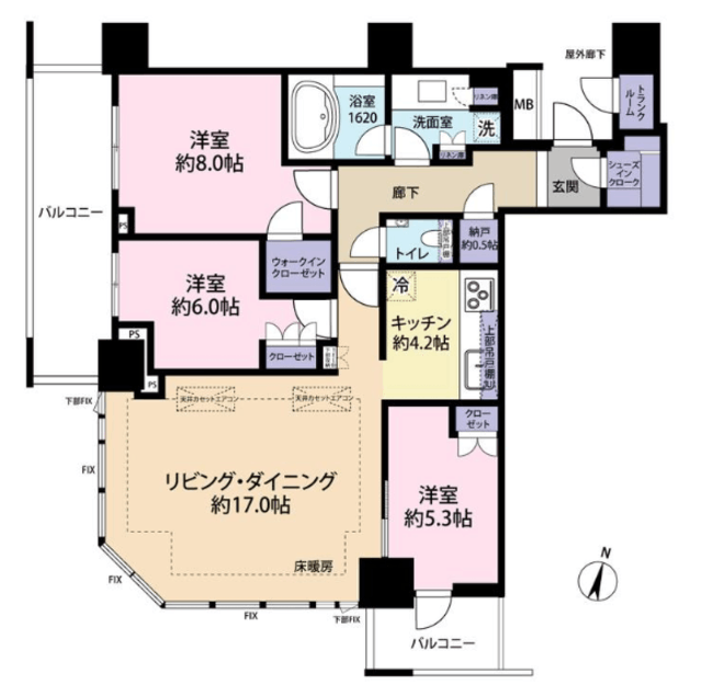 ザ　コスギタワー 46階 間取り図