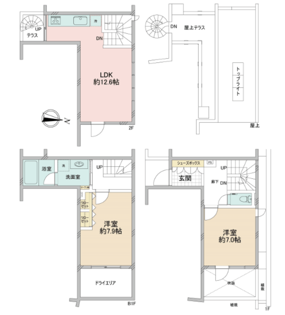 motif等々力 1階 間取り図