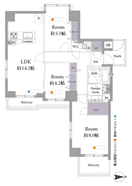 アールヴェール三鷹中央通り 9階 間取り図