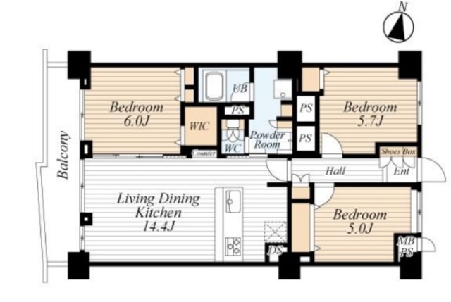 オーク荻窪マンション 3階 間取り図