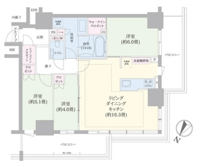 ルフォンザ・タワー大塚 3階 間取り図