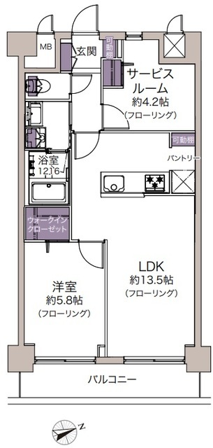 蒲田公園マンション 4階 間取り図