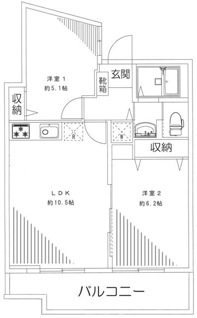 上高田四丁目団地1号棟 9階 間取り図