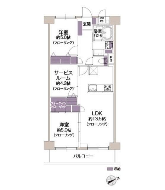 西糀谷サンハイツ 6階 間取り図