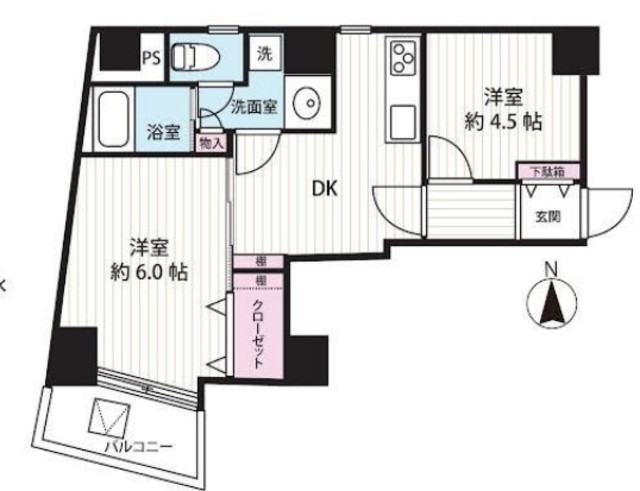 グリーンパーク市ヶ谷柳町 5階 間取り図