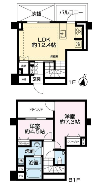 オープンレジデンシア本郷 1階 間取り図