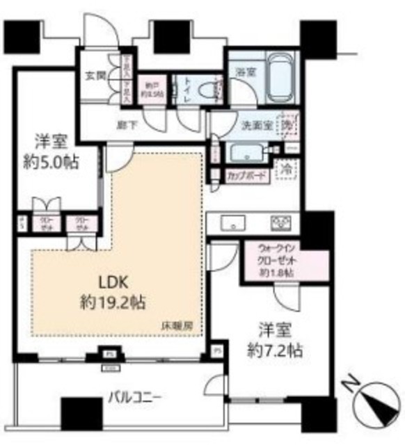 パークタワー勝どきサウス 28階 間取り図