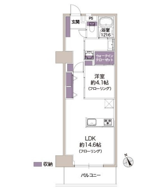 ライオンズマンション鶯谷第2 2階 間取り図