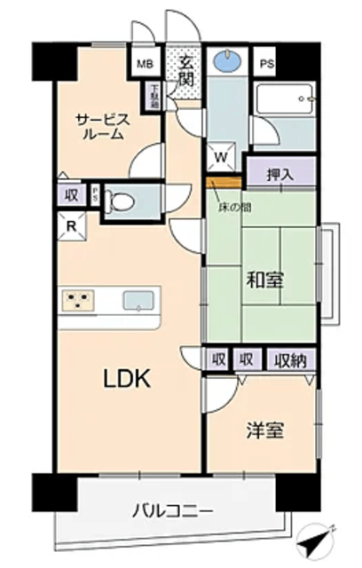 エバーグリーンパレス浅草 4階 間取り図