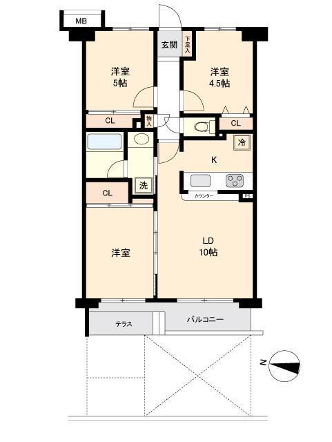 パロスガーデン三鷹台 1階 間取り図