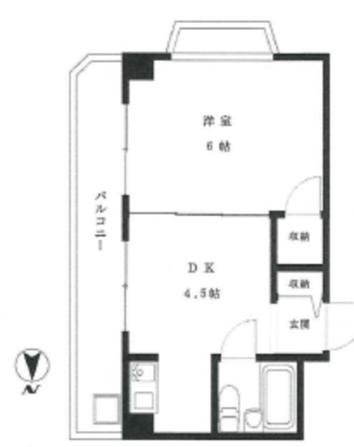 目黒三田フラワーマンション 7階 間取り図