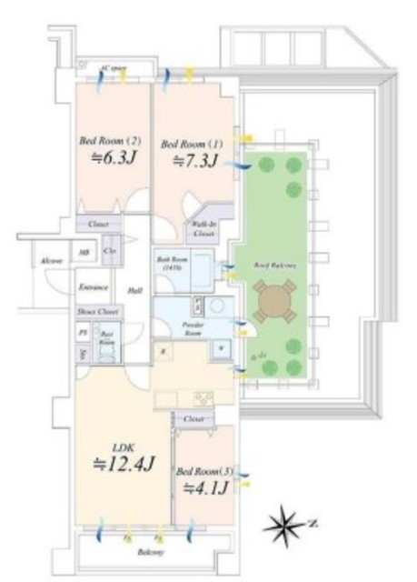 藤和白金台ホームズ 4階 間取り図