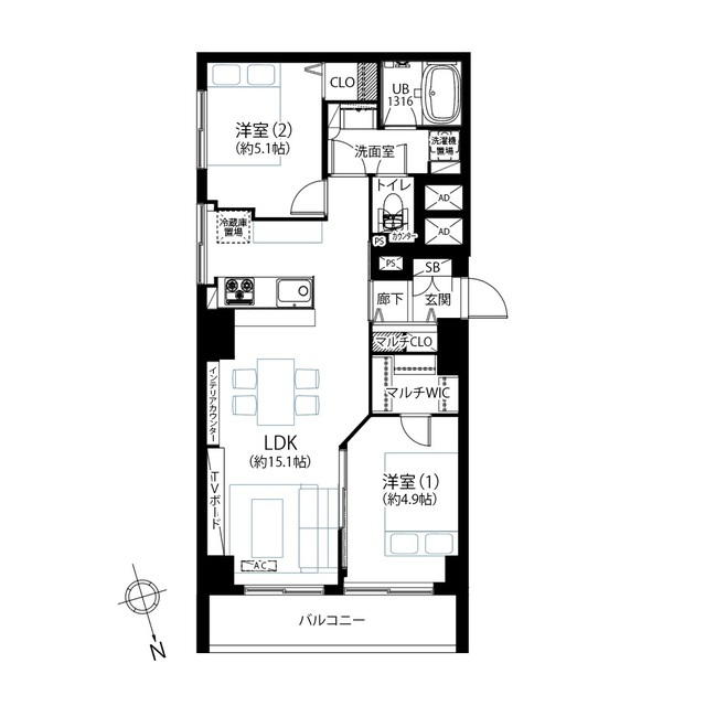 大森スカイハイツ 3階 間取り図