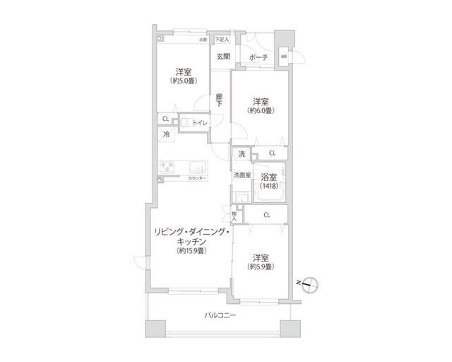 ナイスステージ川崎ウイング 4階 間取り図