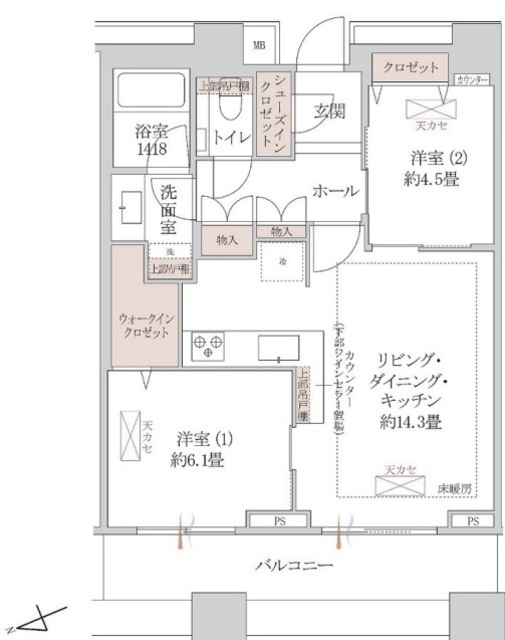 中目黒アトラスタワー 39階 間取り図