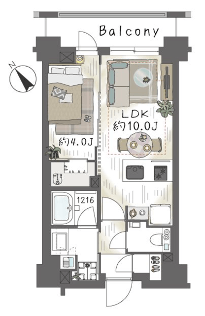 ピアース渋谷本町レジデンス 3階 間取り図