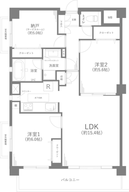 ダイアパレス砧公園 1階 間取り図