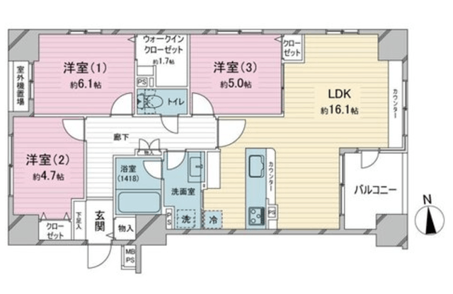 クリオ蒲田壱番館 7階 間取り図