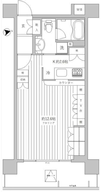 パレステュディオ新宿御苑 5階 間取り図