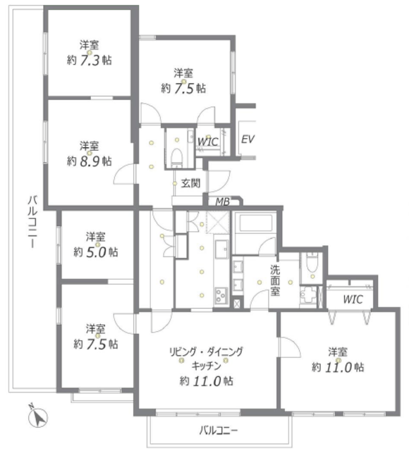 パーク・ハイム駒込 4階 間取り図