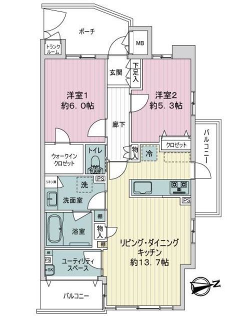 ヒューマンスクエア綱島 3階 間取り図