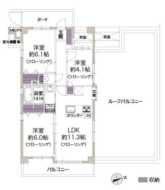 クリオ三鷹弐番館 4階 間取り図