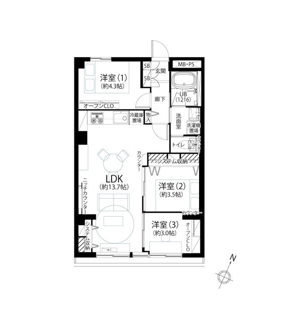 目白スターハイツ 6階 間取り図